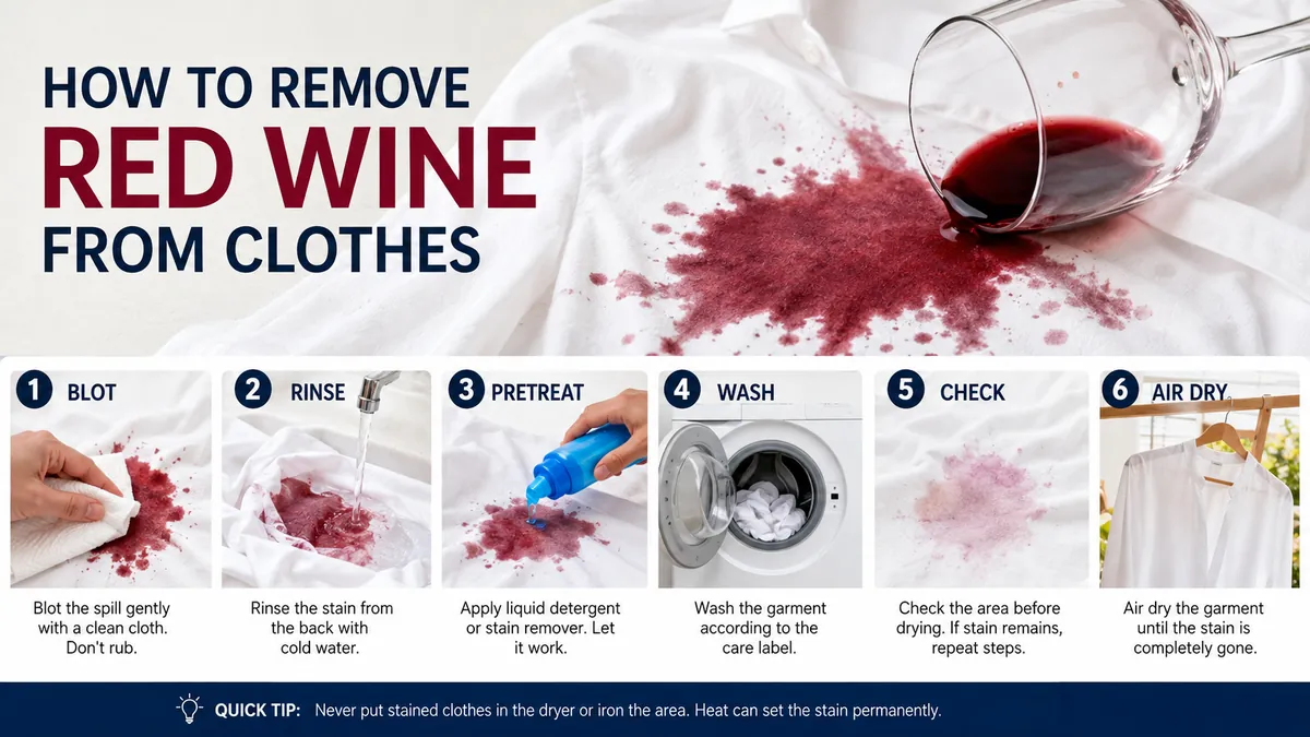 how to remove red wine from clothes: Easy Steps