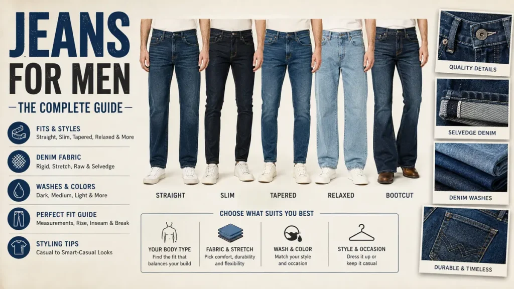 jeans for men: Fits, Styles & Complete Denim Guide