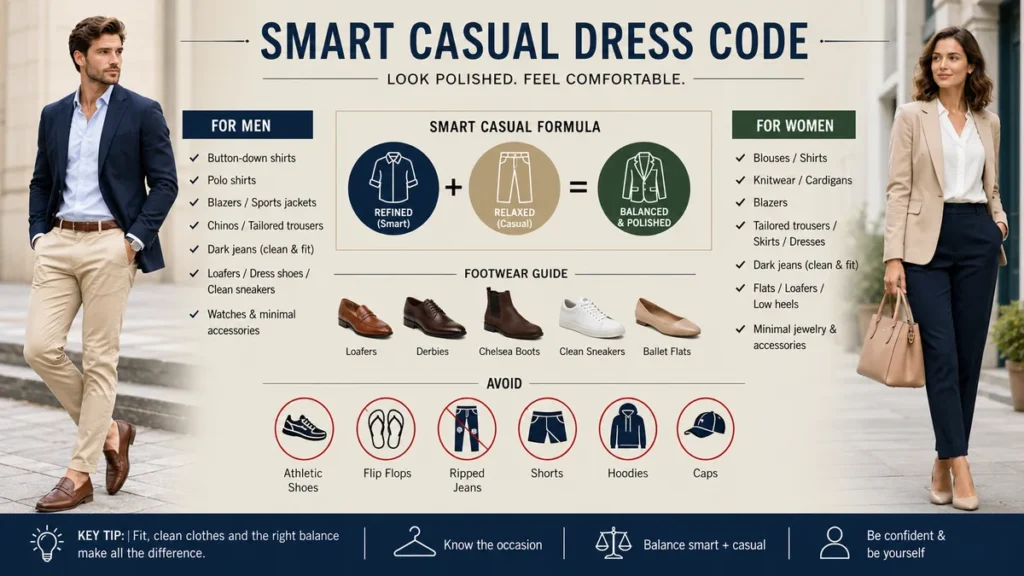 smart casual dress code: What to Wear & Avoid