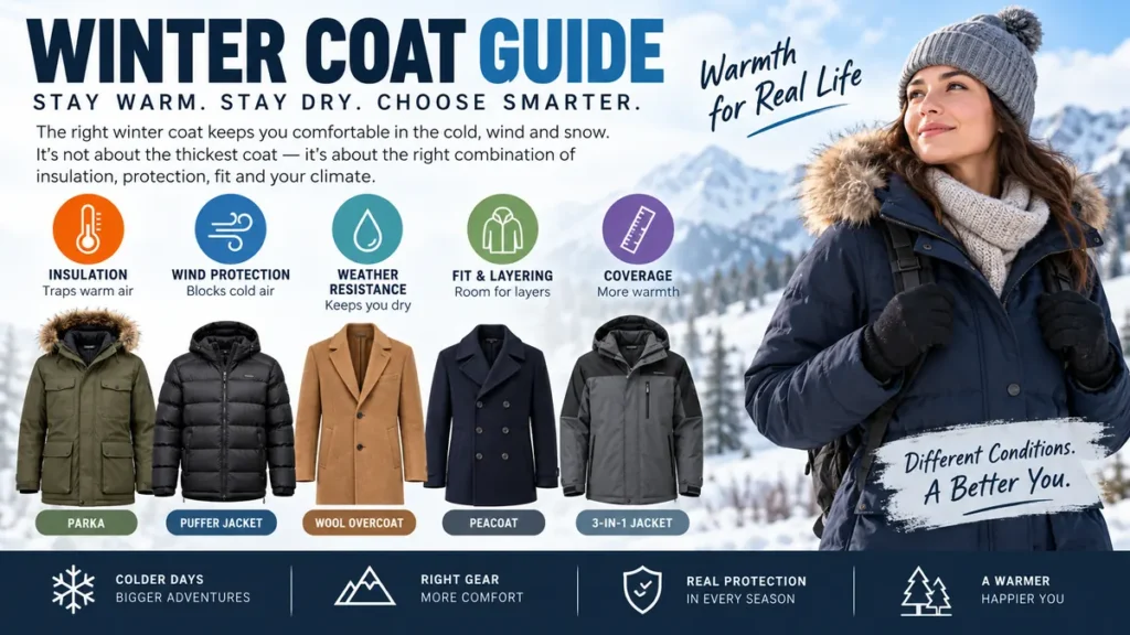 Winter Coat Guide: Types, Warmth, Fit & Materials